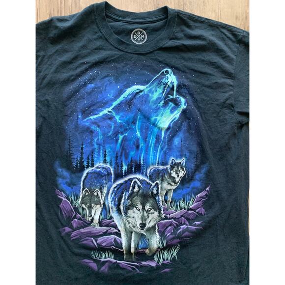 Black Wolves Graphic T-Shirt Size Large – D.O.M. Tag - Picture 2 of 4